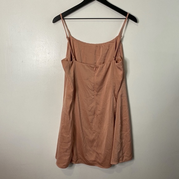 Lulu's Sweet Celebrations Blush Satin Sleeveless Rouched Bodice Mini Dress - Picture 8 of 9